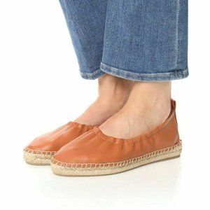 VINCE Rae Brown Tan Lambskin Leather Espadrille